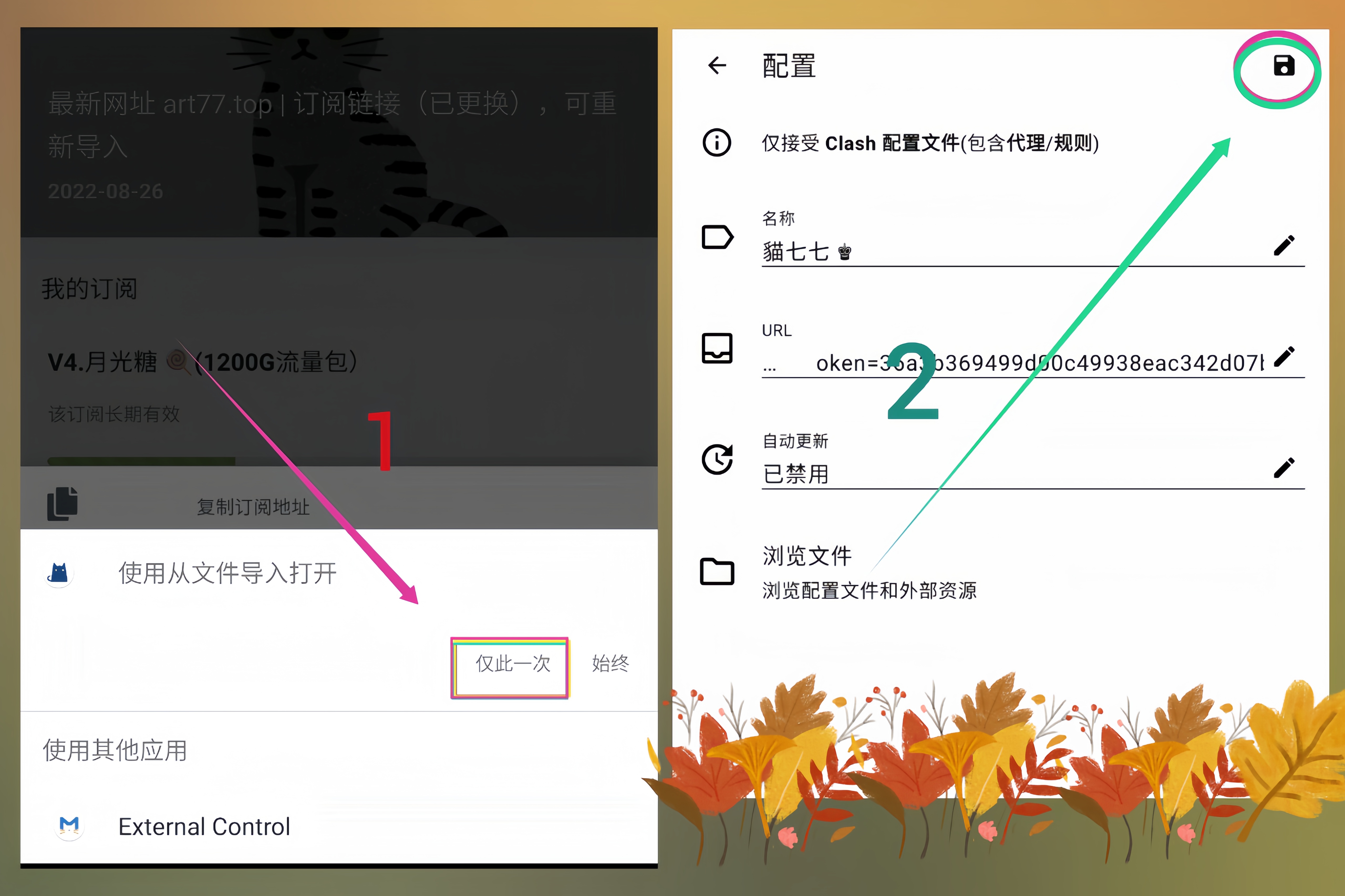 选择仅此一次后在配置页点击保存