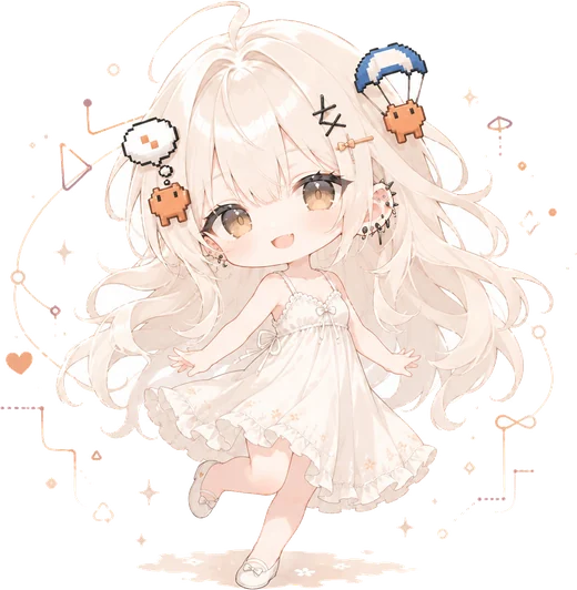 Q 版少女:白裙 · 线装饰