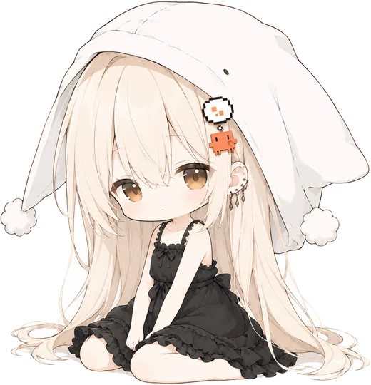 Q 版少女:白被子里坐着