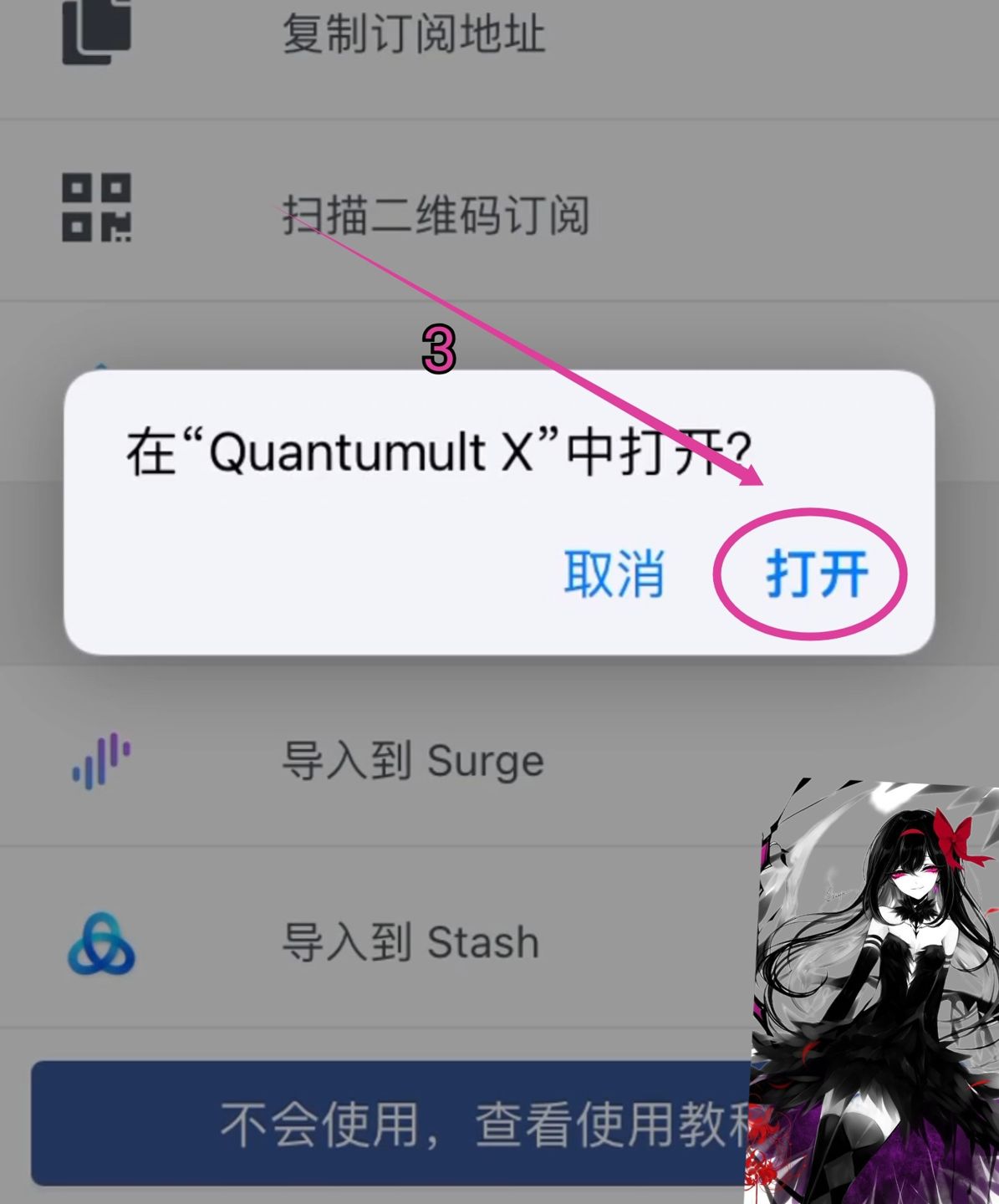 系统弹窗点打开跳转到 Quantumult X